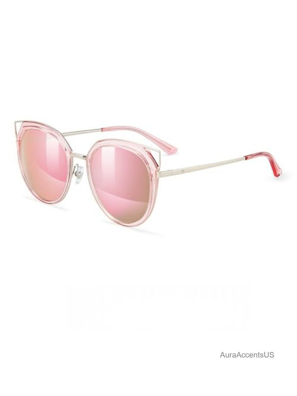 Polarized Cat Eye Sunglasses UV400 Geometric Metal Frame Women
